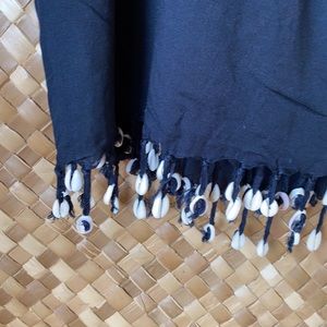 Black Sarong with Shell Hem